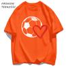 Hollow Out Football Heart Design Print TShirt Men Cotton Crewneck T Shirts Summer Loose Clothes Multicolor Trendy Short Sleeve