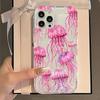 Pink Jellyfish Oceanic Print Phone Case For  Mi 13 12 11 Lite 5G 14 13T 13 12T 12 Poco X6 X5 F5 X3 Pro Airbag Sharks Cover