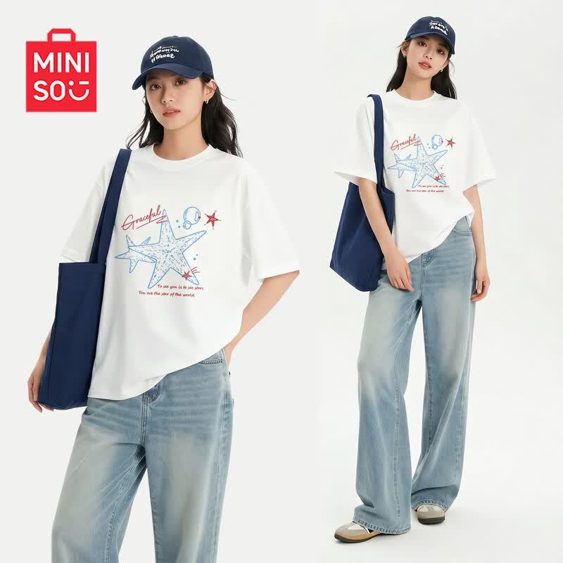 MINISO Women s Pure Cotton Short Sleeve T-Shirt M
