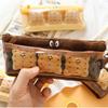Style Soft Pencil Bag With Dual Compartment Cookie Pattern For School Supplies