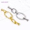 Beads End Clasps Fastener 18K Gold Plated Brass Double Loops Connector Clasps,For DIY Pearl Jewelry Making Accessories Fittings