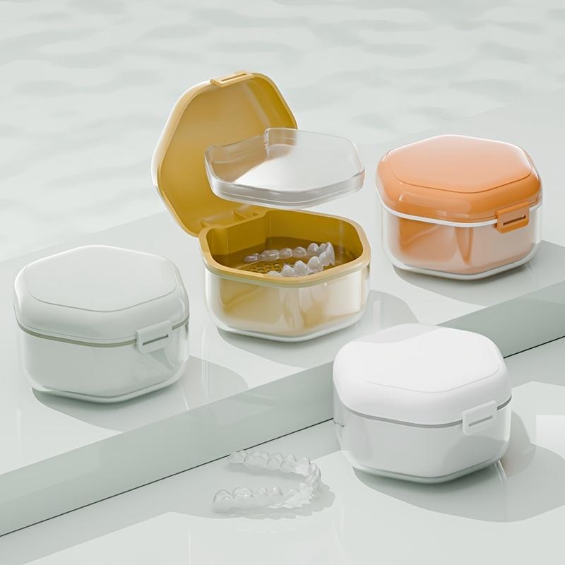 1pc Portable Easy-to-Clean Dental Retainer Case - Durable Travel and Daily Use Denture Storage Box for Orthodontic Braces, Ideal for False Teeth Care