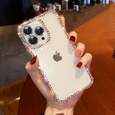 Luxury Bling Glitter Rhinestones Diamond Clear Soft Case for IPhone15 14 11 12 13 Pro XR X XS MAX 8 7 Plus Sexy Back Cover