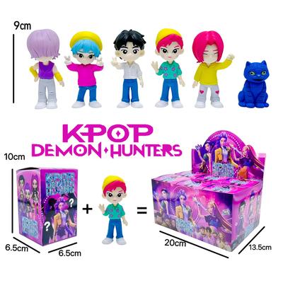 6 Stück Kpop Dämonenjäger Anime Figur Spielzeug Niedliche PVC Blindbox Gelenke Actionfigur Modell Puppen Kinder Geburtstagsdekoration Spielzeug Geschenke