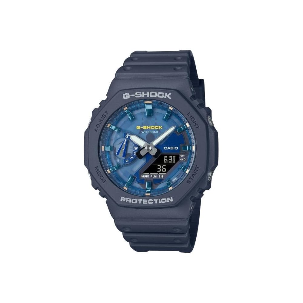 Casio G-Shock GA-2100AS-2A Analog-Digital Watch Men's Overseas Model Blue Resin Band