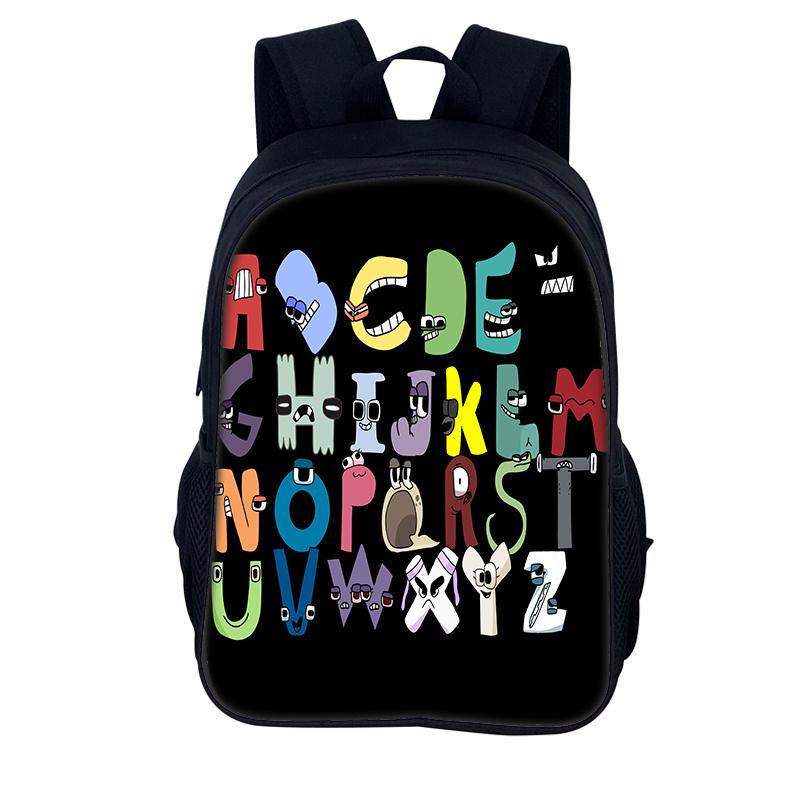 Hra Alphabet Lore Batoh Kluci Dívky Školka Taška Kreslený Potisk Písmen Dětské Batohy Měkká záda Školní taška Batoh pro batolata