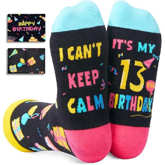 HAPPYPOP Идеи носков в подарок на день рождения - Подарки для девочек и мальчиков-подростков 13-19 лет It s My 13th Birthday Bla