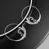 Unique Vintage Style Hoop Earrings with Delicate Carved Leaf Design -Exquisite Statement Ear Decor for Women