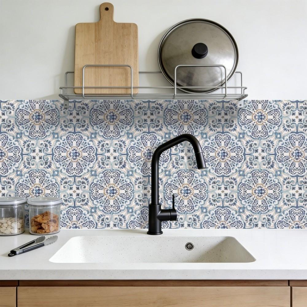 6pcs Waterproof Self Adhesive Floor Tile 30x30cm Peel & Stick Vinyl Stickers Bathroom Kitchen