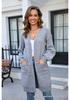 2026 Autumn/Winter European & American Women's Knit Solid Color Pocket Mid-Length Fashion Sweater Coat