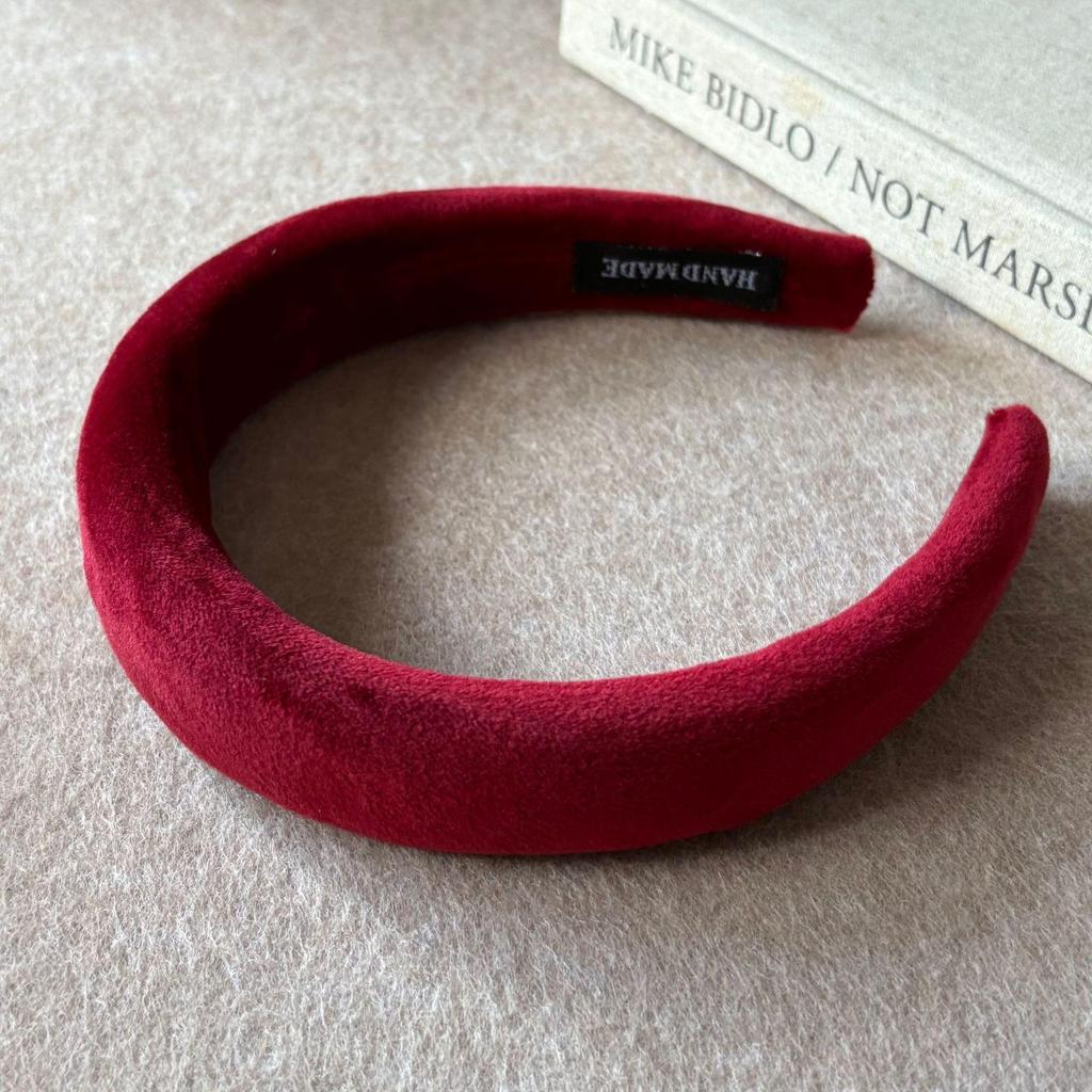 Women's Retro Soft Plush Headband - Wide-Edge, Colorful, High Skull, Solid Color Hair Accessory