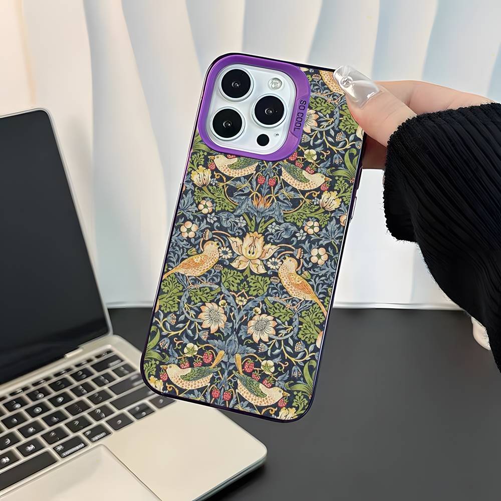 

William Morris For Purple Candy Matte Cover iPhone 17,16,15,14,13,12,11,Mini,Pro,E,SE4,XS,MAX iPhone15promax