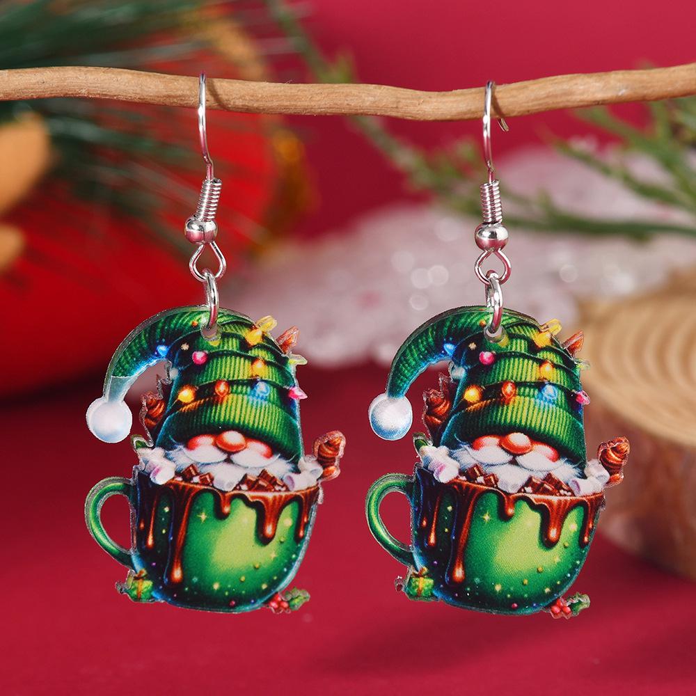 Festive Snowman & Santa Claus Christmas Earrings Set