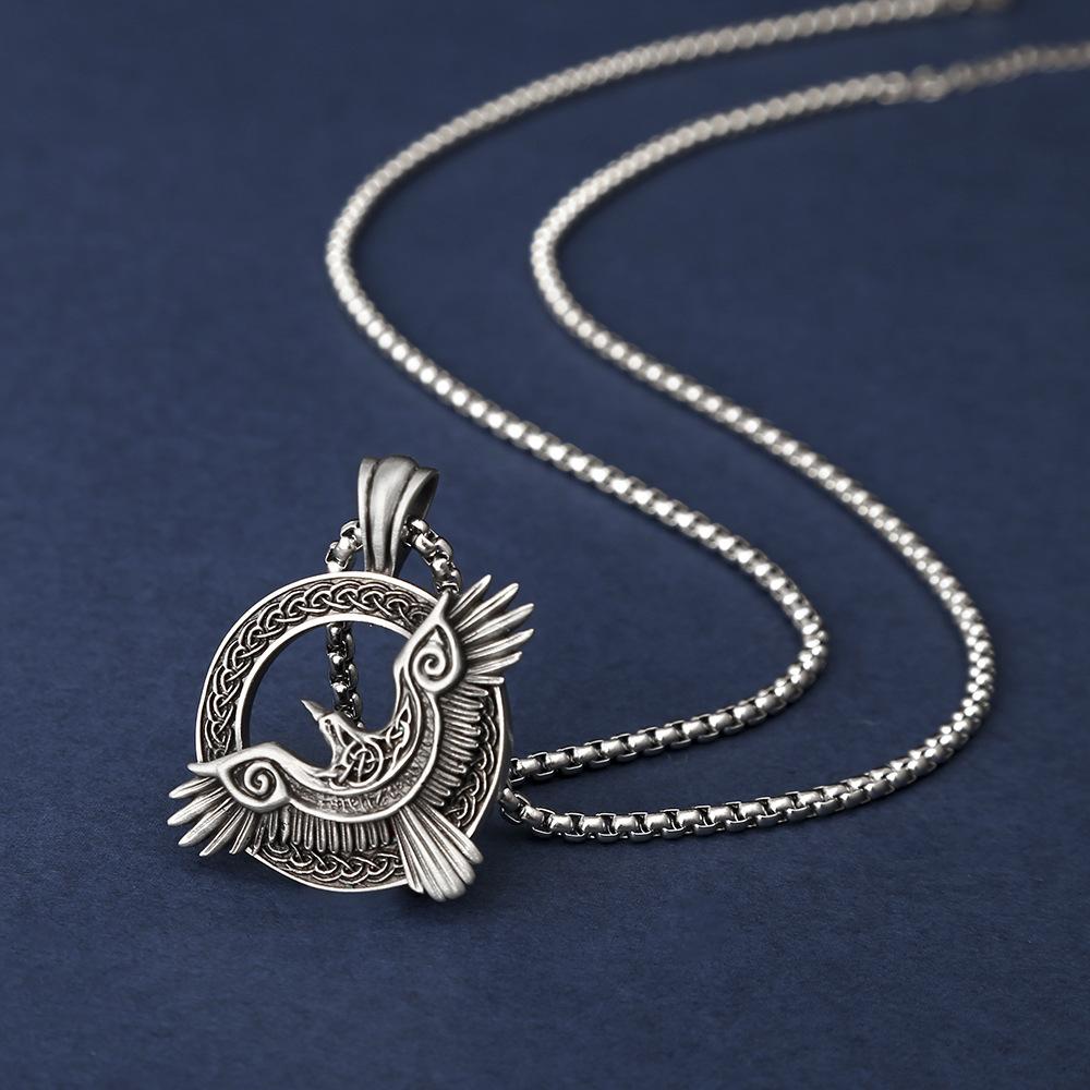 Stylish Crow Stylish Couple Men s Necklace Pendant 60CM(Necklace Long)