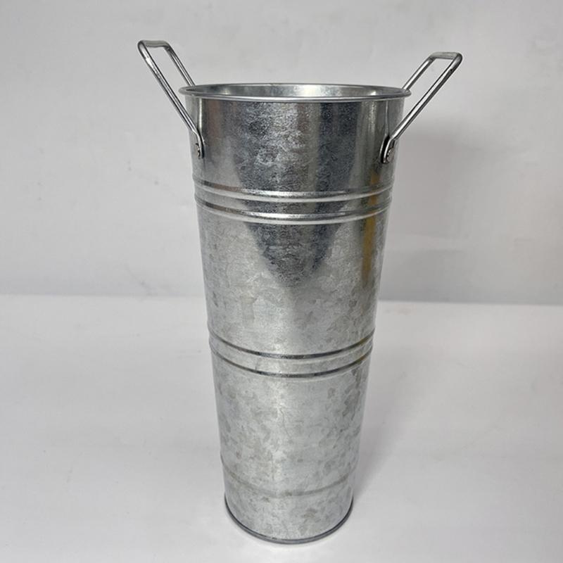 Vasos Metálicos Galvanizados para Floricultura Decoração Rústica de Fazenda Balde de Flores Suporte de Flores de Lata Rústico para Plantas Cortadas Decoração de Casa