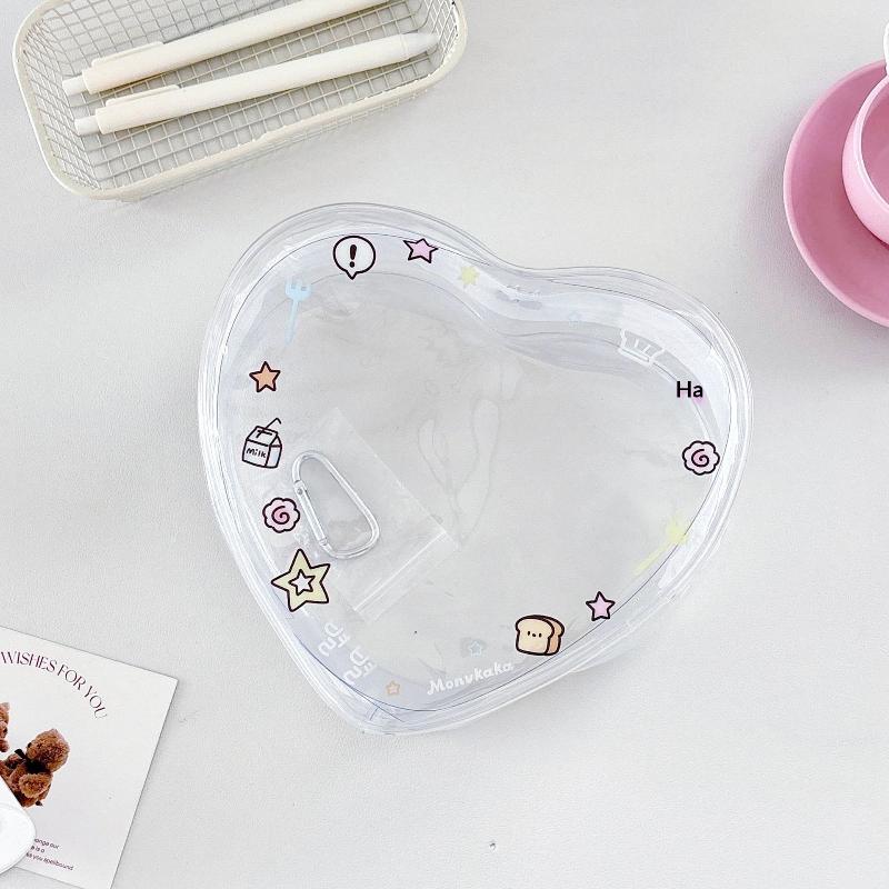 M-PVC Storage Pouch Transparent Portable Storage Bag Heart-Shaped Storage Bag Lightweight Transparent Organizer For Luggage Bag