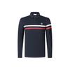 Golf Series Color Block Knitted Long Sleeve Polo Shirt Men Tops Legendary-Blue A11M415217F-NV