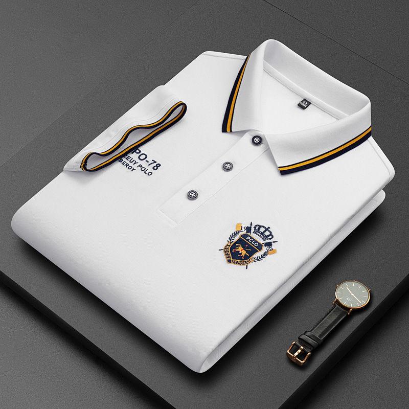 Men's High-Quality Embroidered Non-Iron Short Sleeve Polo Shirt - Casual Business Summer Top