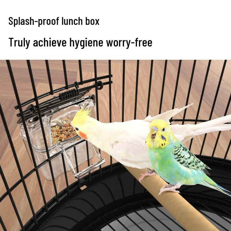 Luxury Large Round Metal Bird Cage for Parrots, Budgies, Cockatiels, and Mynahs – Complete Set
