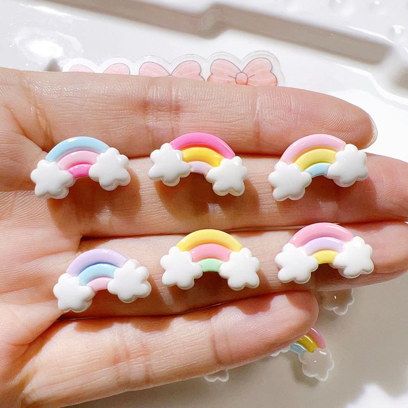 30 Pcs New Lovely Mini Kawaii Cartoon Clouds, Rainbows Resin Diy Jewellery Manicure Hairpin Accessories Decorate A70