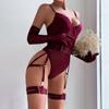Sexy Lingerie Strap Stitching Three-Piece Set