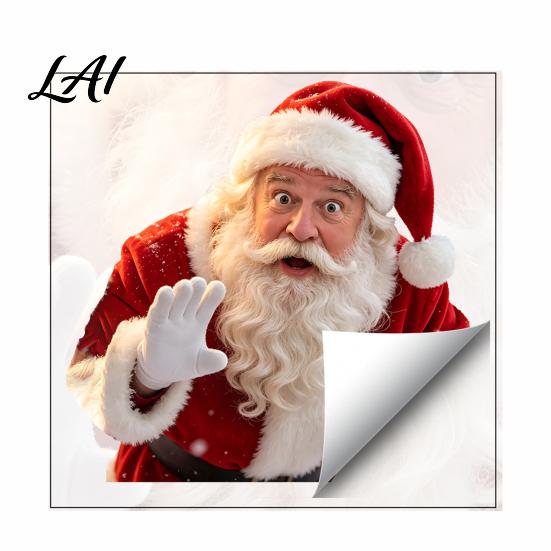 Holiday Static Stickers Santa Claus Window Sticker Removable Decal Waterproof Easy to Apply Festive PVC Decal for Home Living Room Bathroom Windows