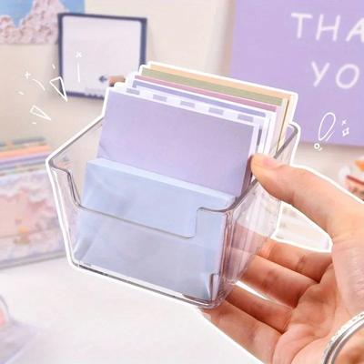 1/2pcs Organize Your Desk With This Stylish Transparent Stationery Storage Box!