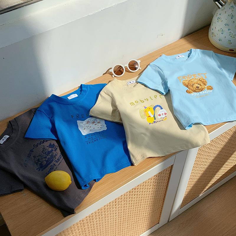 Casual T-shirt met Korte Mouwen voor Meisjes - Zomer Kinder Schattig Katoenen Top met Ronde Hals