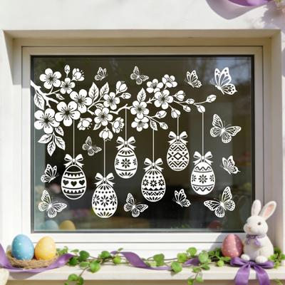 Adesivo in Vetro Pellicola Statica per Finestre Peel & Stick Senza Colla Pellicola per Finestre Privacy Design Coniglio di Pasqua Uovo Rimuovibile Facilmente Pellicola Decorativa per Finestre Senza Bolle