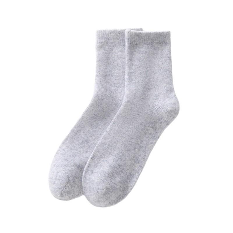 100% Cashmere Mid Calf Socks Unisex Solid Color Breathable Warm Casual All