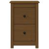 Bedside Table - Maison Exclusive - Solid Pine Wood - 2 Drawers - Honey Brown 40x35x61.5 Cm