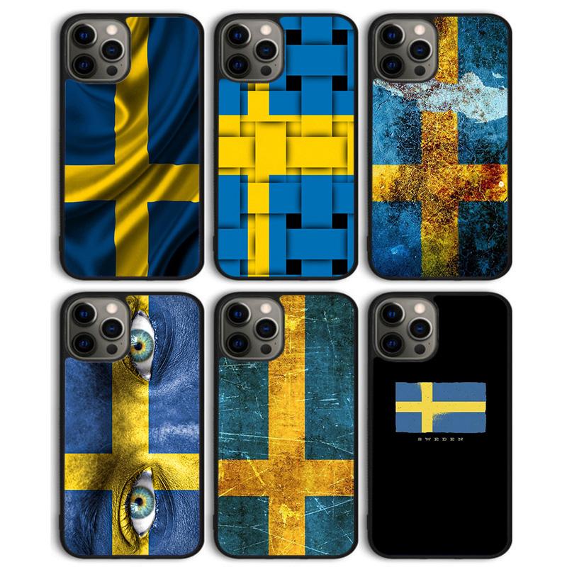 Sweden Flag Phone Case Back Cover for iPhone 17 Air 16 15 14 13 11 12 Pro Max Plus Shell Coque
