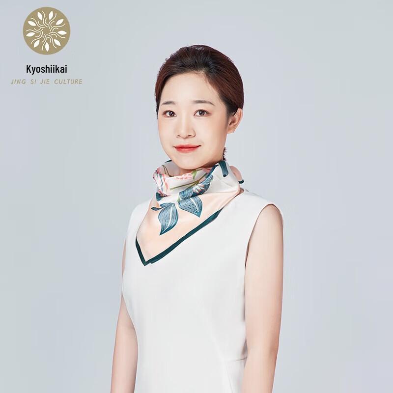 Children's Rose Print Imitation Silk Scarf