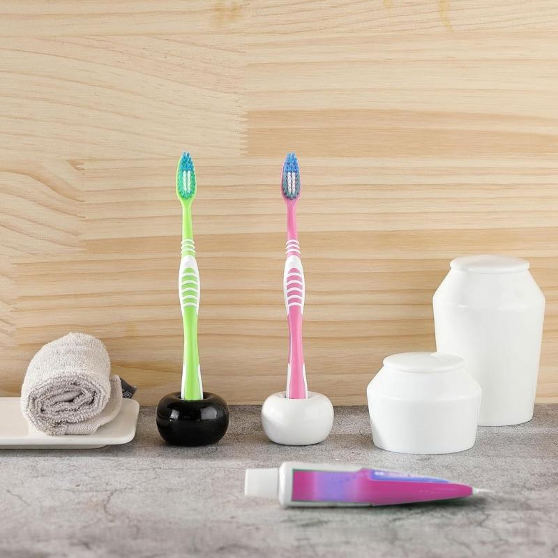 2PCS Ceramic Toothbrush Stands Creative Brush Stand Shelf Base Practical and Mini Solution