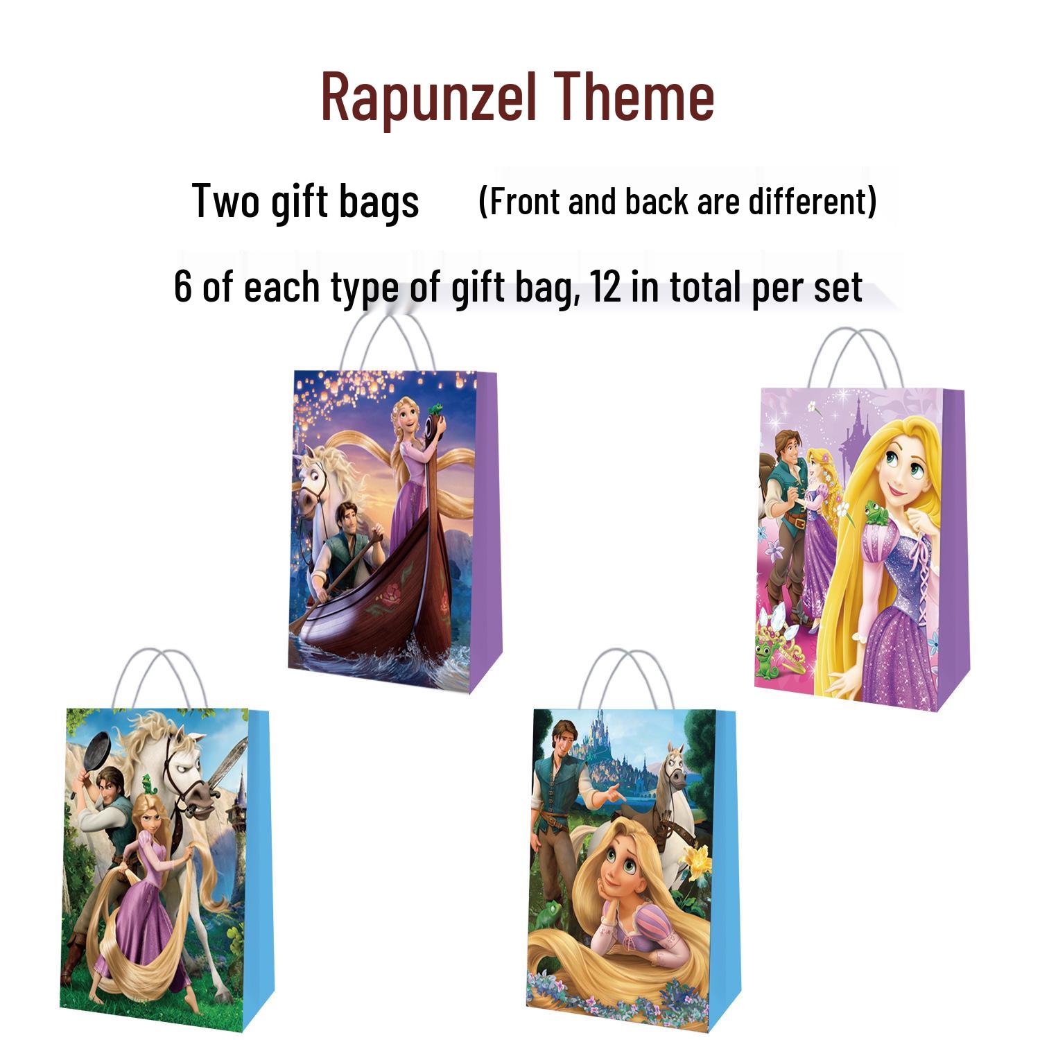 In-stock Princess Theme Birthday Paper Gift Bags - Kraft and Candy Tote Bags
