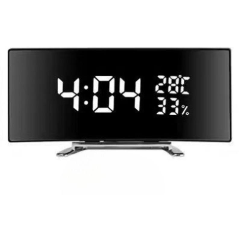 

Креативные электронные часы с изогнутым экраном, большие светодиодные часы с зеркальной поверхностью, бесшумные прикроватные часы для спальни, светящийся будильник для студентов