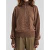 Knitted Lady'S Sweater Stand Collar Drop Shoulder Sleeves Loose Oversized Zippers Fluffy Pullover Autumn Casual Jumper
