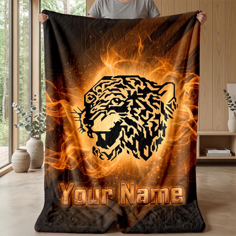 Couverture Plaid Personnalisée Hull FC Imprimez Votre Nom Texte Couverture Douce Chaude Cadeau de Fête