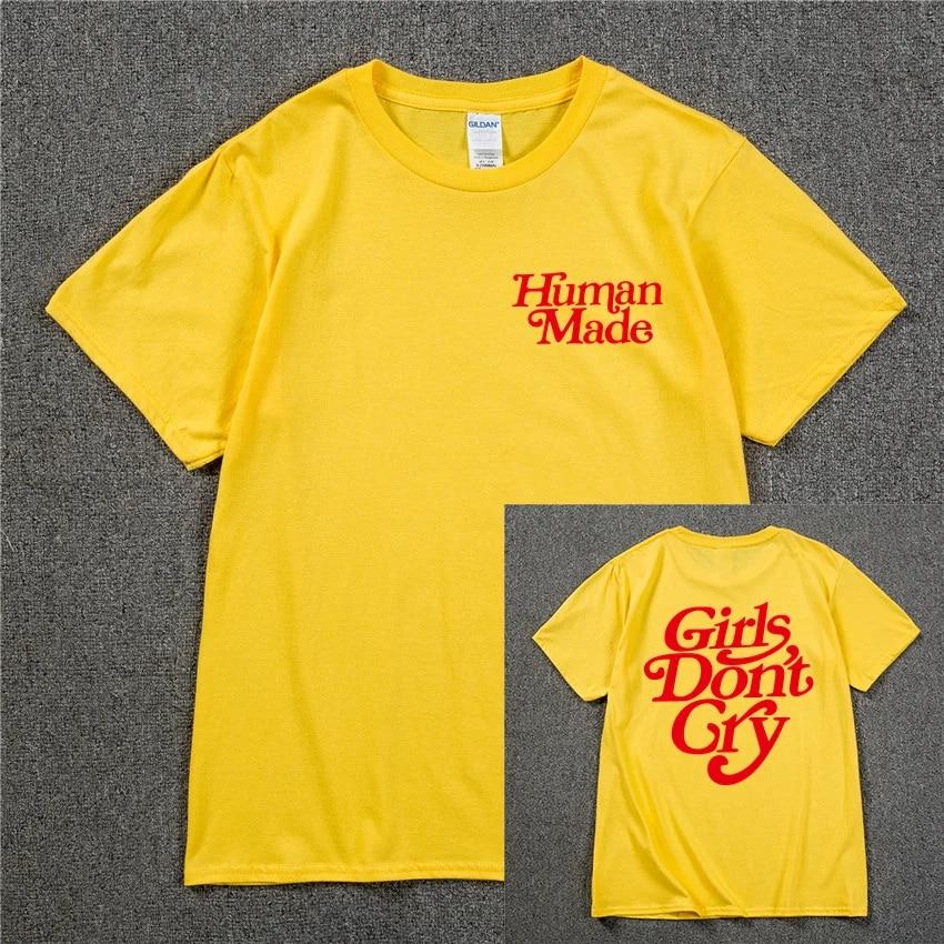 Girls Don’t Cry Human Unisex T-shirt  Unisex Cotton Best Quality Black White Letter Printing Casual Hip Hop Tshirts Harajuku Tops T