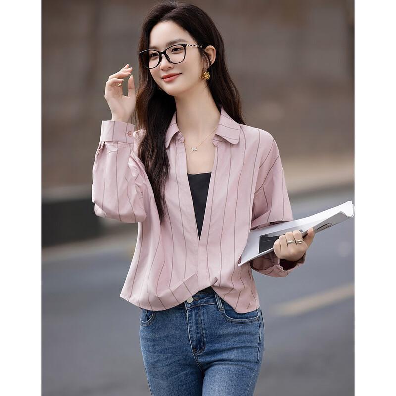 Demana Women's Striped Pleated Blouse