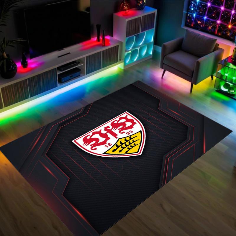 VfB Stuttgart Design Kristal Fluweel Tapijt Gezellig Niet?Antislip Bedrukt Tapijt Voor Slaapkamer Woonkamer Entree