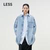 LESS 2025 Spring Loose Fit Long Denim Shirt