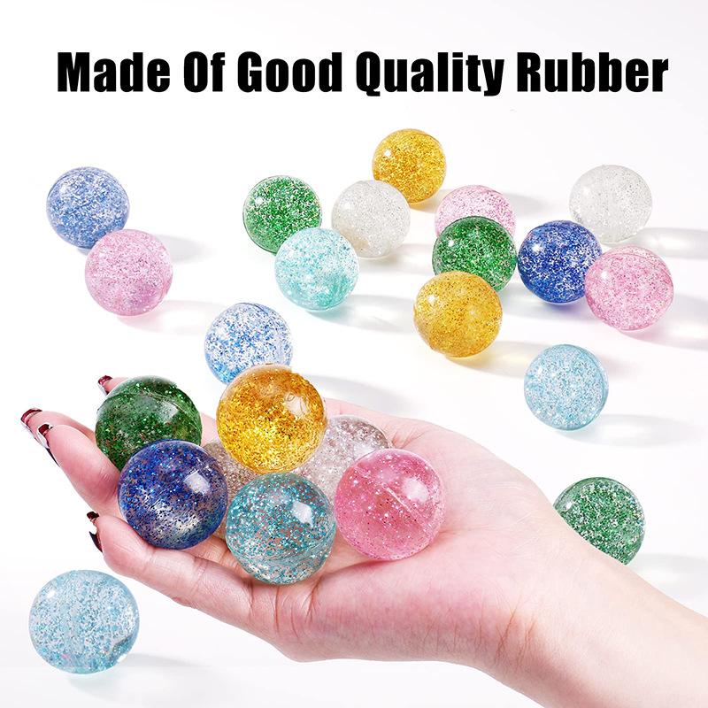 12Pcs 30Mm Glitter Bouncy Ball - Kids Boys Girls Toys Balle Rebondissante Kinder Spielzeug Children Fun Balls