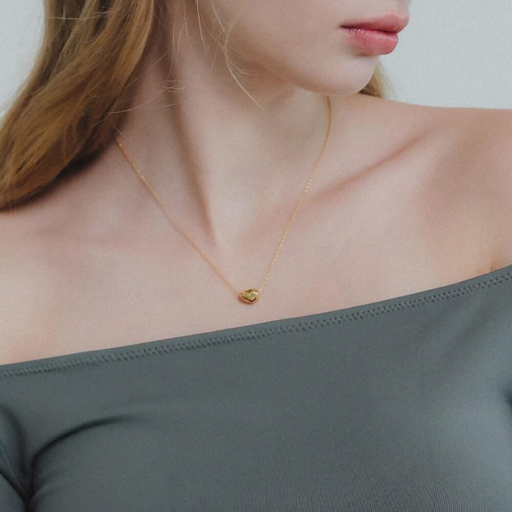 J.Lauren Stone Pendant Silver Chain Necklace N01154