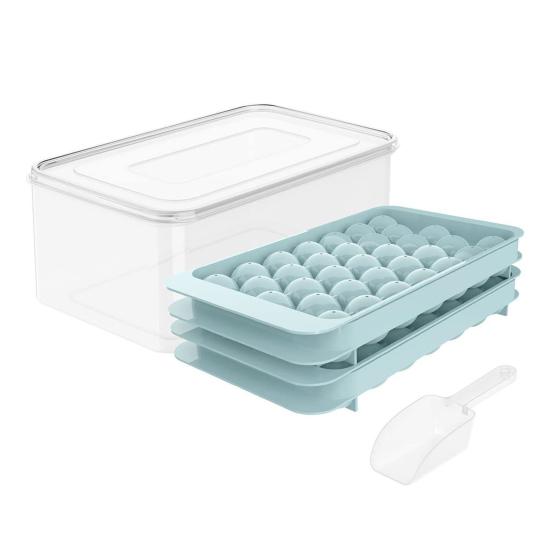 Ice Cube Mold with Lid Shovel And Container Round Ice Cube