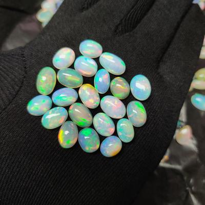 Natural Ethiopian Opal Cabochon Lot, 6 To 10 MM Size Oval Shape, Multi Flashy Opal Cabochon Lot, Opal Gemstone, Opal Engagement Ring