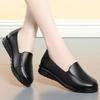 All Match Breathable Comfortable Shallow Mouth Genuine Leather Shoes Fall Black Loafers Women Flats Shoes