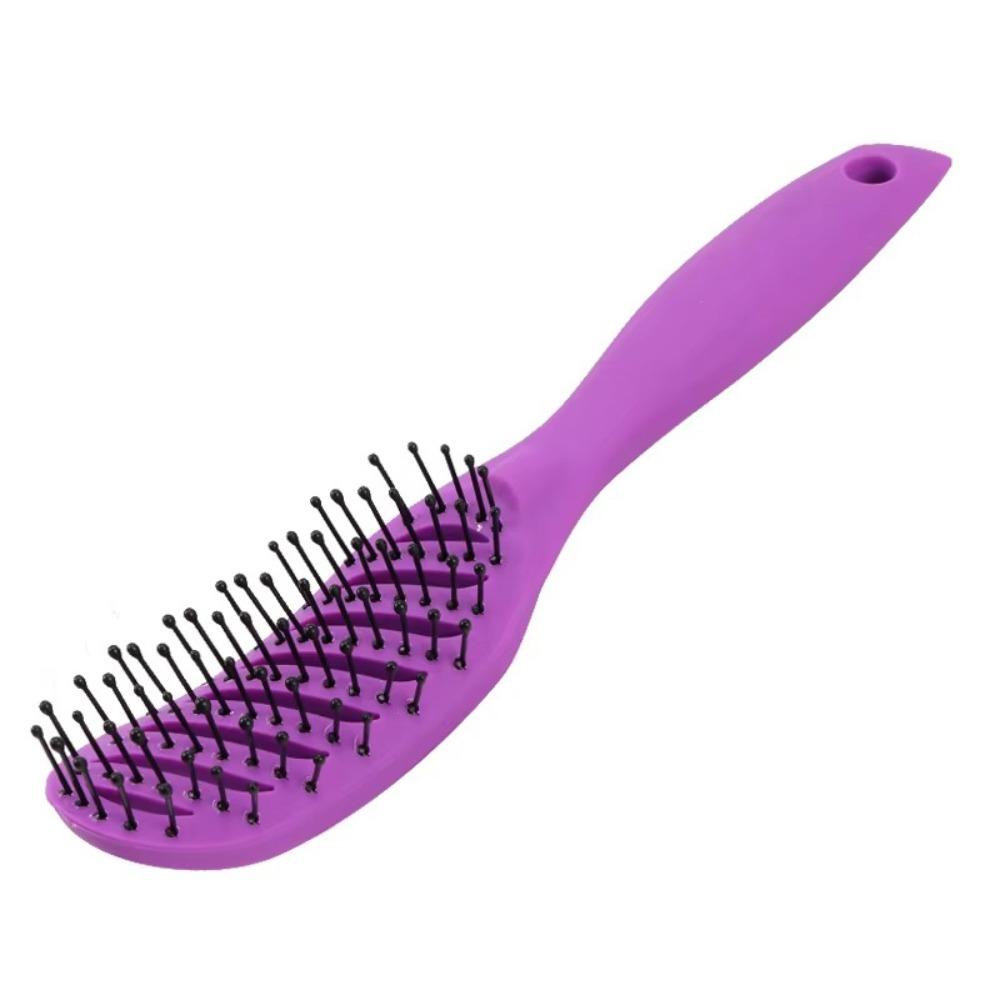 Portable Anti Static Styling Hair Brush Heat-Resistant Plastic Curved Vent Drying Brush 9 Row Rack Wide Tooth Scalp Massage Comb