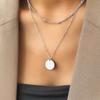 Stainless Steel Necklaces Simple Bead Chain Overlapping Tape Clavicle Chain Ornate Necklace For Women Zircon Goddess Gifts New