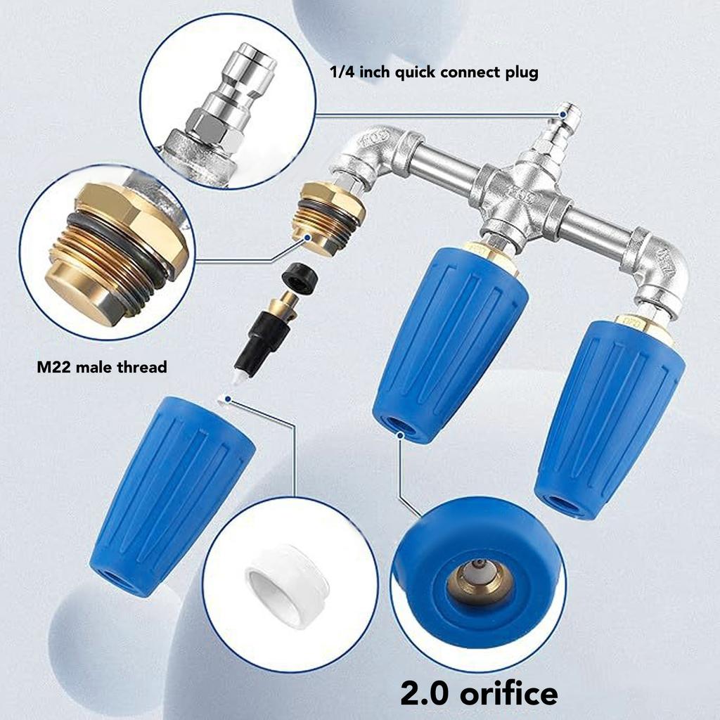 Trojitá Turbo Tryska 1/4 palce Rychlospojka 4000PSI Rotující Tryska Tlakové Myčky pro Čištění Zahrady Auta Cesty